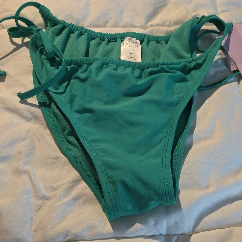 Wild Fable Green Tie-Side Bikini Bottom XL (W399) - Picture 1 of 5